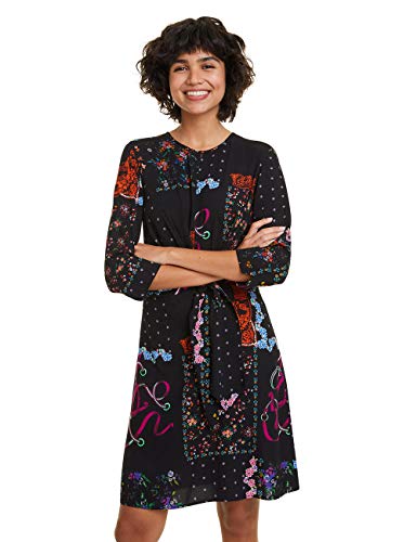 Desigual Dress Leia Vestido, Negro (Negro 2000), 42 para Mujer
