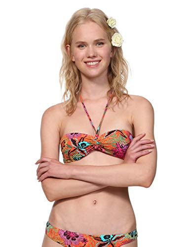 Desigual Floral Print Melina - Tops de bikini Mujer, Rojo Roja 3061, Talla L