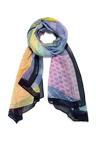 Desigual FOU_Monogram RECTANGL Bufanda, rojo, U para Mujer