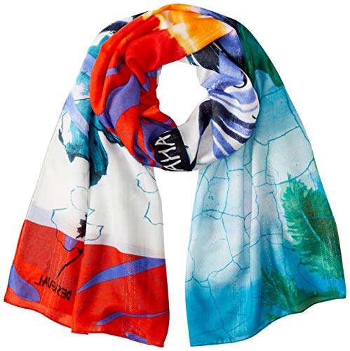 Desigual Foul_Hawaii Bufanda, Azul (Azul Palo 5002), Talla única (Talla del fabricante: U) para Mujer
