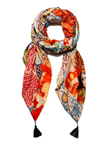Desigual Foul_indiafan Bufanda de moda, Orange, U para Mujer