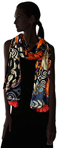Desigual Foul_New Prints On The Block Bufanda, Negro (Blue Moon 2051), Talla única (Talla del fabricante: U) para Mujer