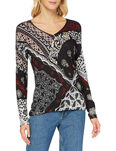 Desigual Jers_Bergen suéter, Black, XL para Mujer