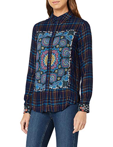 Desigual Shirt Creta Camisa, Amarillo (Curry 8030), S para Mujer