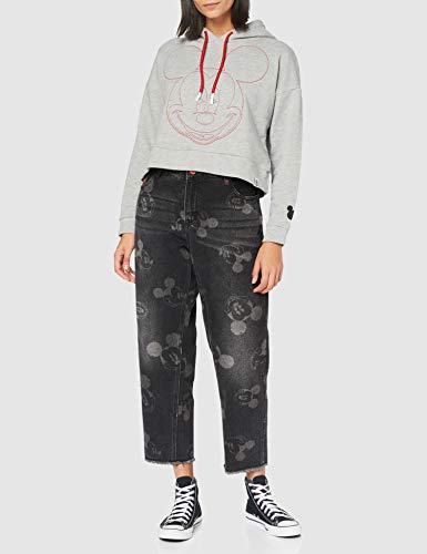 Desigual Sweat_Mickey Sudadera, Gris, XL para Mujer