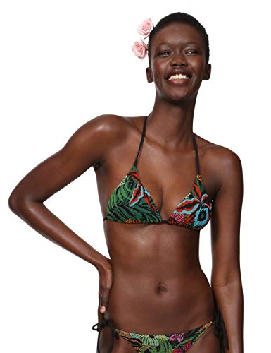 Desigual Swimwear Triangle Brenda Woman Black Tops de Bikini, Negro (Negro 2000), S para Mujer