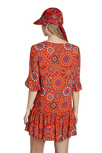 Desigual Top_Java Swimwear Cover Up, Rojo, S para Mujer