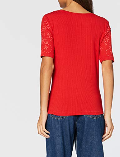 Desigual TS_Lyon Camiseta, Rojo, M para Mujer