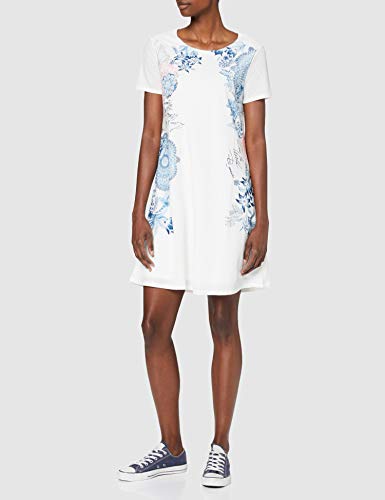 Desigual Vest_Charlotte Vestido, Blanco (Blanco 1000), X-Small para Mujer