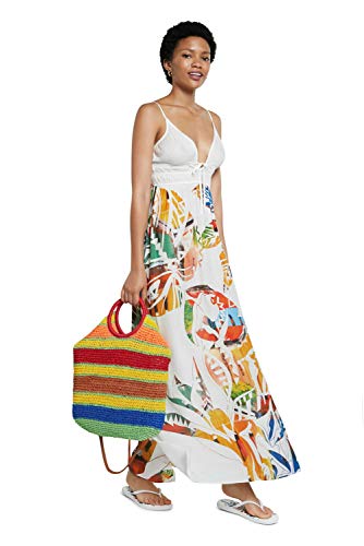 Desigual Vest_Creta Swimwear Cover Up, Blanco, M para Mujer