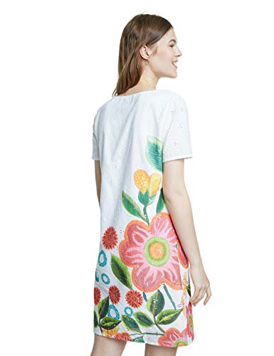 Desigual Vest_Denis Vestido, Blanco (Blanco 1000), 44 (Talla del Fabricante: 42) para Mujer