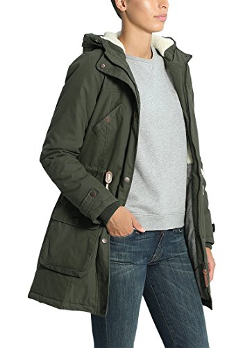 Desires Lewanda Parka Abrigo Chaqueta De Invierno con Forro De Peluche Y Capucha Efecto Pelo para Mujer con Capucha con Forro Suave De Peluche, tamaño:L, Color:Ivy Green (3797)