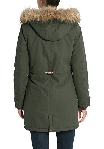 Desires Lewanda Parka Abrigo Chaqueta De Invierno con Forro De Peluche Y Capucha Efecto Pelo para Mujer con Capucha con Forro Suave De Peluche, tamaño:L, Color:Ivy Green (3797)