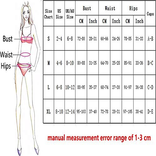 DHHY Bikini para Mujer Conjunto Push Up Bikini sin Tirantes de Dos Piezas con Cintura Alta Traje de baño Estampado Traje de baño