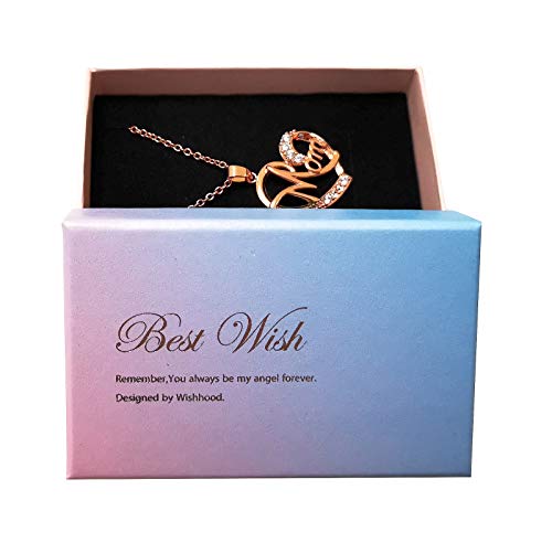 Día de la madre regalo, Deesos Collar El mejor regalo para el cumpleaños de la madre Corazón Diamante, Collar colgante para el cumpleaños de mamá Oro rosa