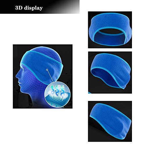 Diadema Deportiva de Invierno para Mujeres y Hombres ， Orejeras de Invierno，Orejeras Deportivas, 2 Diademas Deportivas cálidas adecuadas para Trotar. (Nero e BLU)