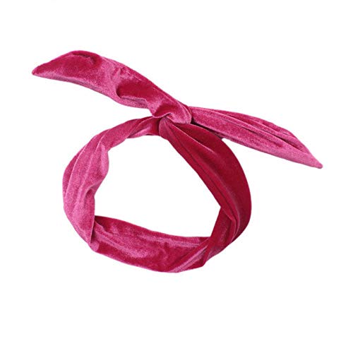 Diadema larga de terciopelo bohemio vintage con nudo de alambre Diadema étnica de vacaciones Accesorios para el cabello-Negro