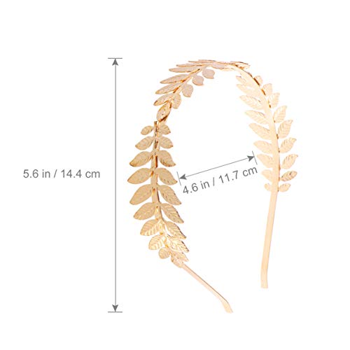 Diadema nupcial Corona de pelo Princesa corona Casco Guirnalda Diadema Romano Diosa Hoja de la rama Corona de pelo nupcial vestido de cabeza Boho Banda de Alicia (Oro)