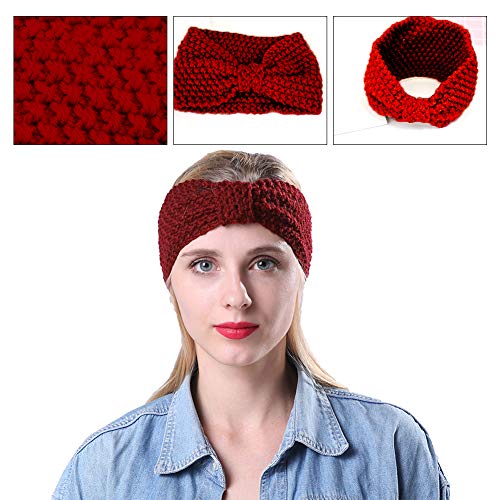 Diademas Mujer Invierno,Diadema Turbante Mujer,Diademas de Ganchillo de Invierno,Diadema de Punto de Inviern,Elástico Diadema de Punto,Caliente Turbante Cinta de Cabeza Arco de Punto(5 Piezas)