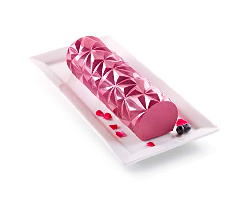 DIAMOND BUCHE, kit de 2 soportes en plástico y 2 tapetes de silicona, uno liso y otro con tema diamantes