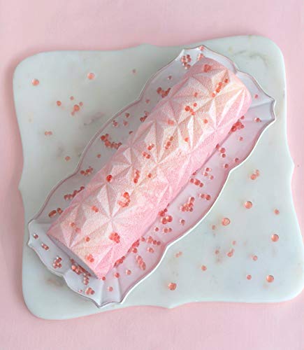 DIAMOND BUCHE, kit de 2 soportes en plástico y 2 tapetes de silicona, uno liso y otro con tema diamantes