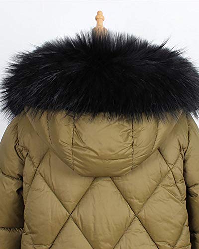 DianShaoA Bufanda Chal Cuello De Pelo Sintético De Desmontable Teñido Para Abrigo Chaqueta Chaleco Parka De Mujer Negro Talla Única