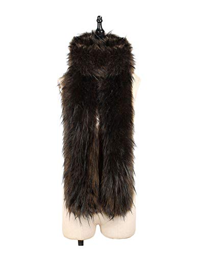 DianShaoA Bufanda De Mujer Piel Sintética Cuello Warmer Bufanda Wrap Encogimiento De La Boda Evening Party Chales Marrón Negro Talla Única