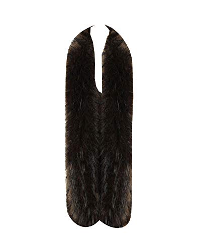 DianShaoA Bufanda De Mujer Piel Sintética Cuello Warmer Bufanda Wrap Encogimiento De La Boda Evening Party Chales Marrón Negro Talla Única