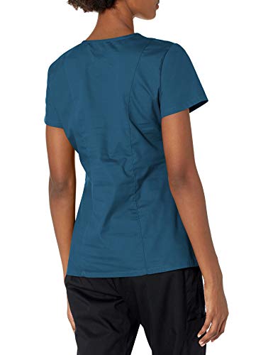 Dickies EDS firma de la mujer cuello en V Top con múltiples bolsillos de parche, Azul Caribbean, XX-Large