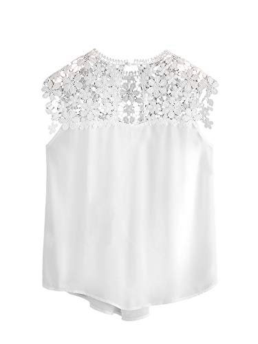 DIDK Mujer Blusa de sisas con Parte en croché