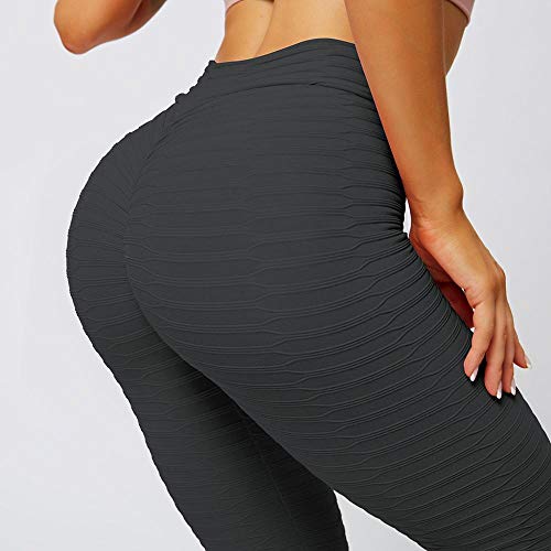 dihui Cintura Alta Leggings Mallas,Push Up Gym Ejercicio Sexy Yoga Pantalones Cintura Alta Running Athletic Trousers-Black_L