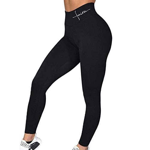 dihui Pantalones Largos Deportivos para Mujer,Push Up Leggins Deporte Mujer Fitness Correr Yoga Pantalones Energy Elastic Tights Tights-Black_S