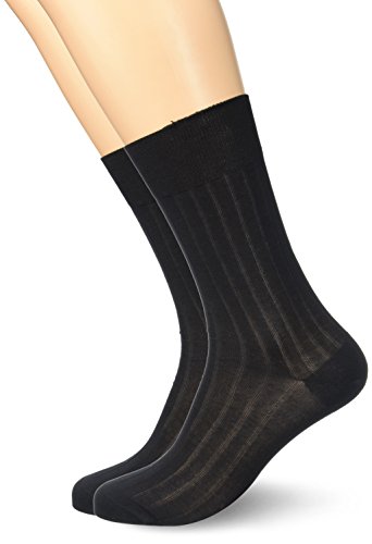 DIM Tejidos especiales Hilo escocia X2 Calcetines, Negro (Negro 127), One Size (Tamaño del fabricante:39/42) (Pack de 2) para Hombre