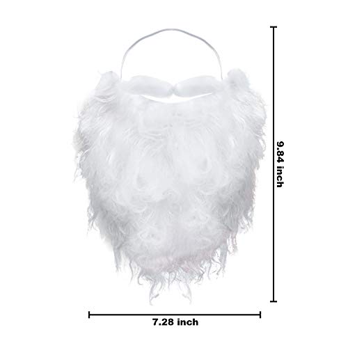 Disfraz de Barba Santa Divertido Barba Falsa Blanca Accesorios de Disfraces de Navidad Santa Claus Beard para Adolescentes Adultos Disfrazan a Santa Claus en Fiesta de Navidad (3 Paquetes)