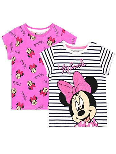 Disney Camiseta de Manga Corta Paquete de 2 para niñas Minnie Mouse Multicolor 2-3 Años