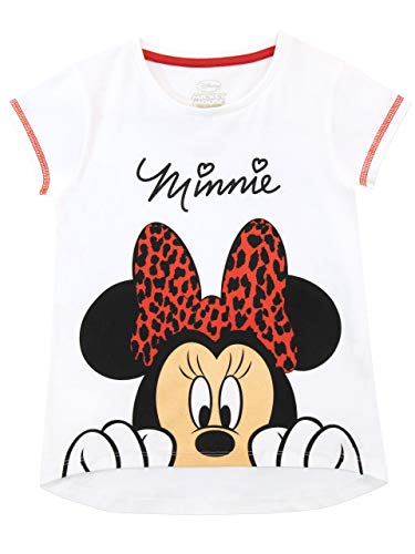 Disney Camiseta de Manga Corta para niñas Minnie Mouse Blanco 2-3 Años
