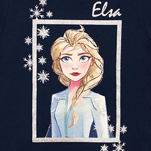 Disney Camiseta Paquete de 2 de Manga Corta para niñas Frozen Multicolor 9-10 Años