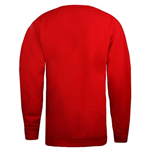 Disney Mickey and Minnie Mouse Kiss Silhouette Crew Sweat Sudadera, Rojo Hot Chilli, 38 para Mujer