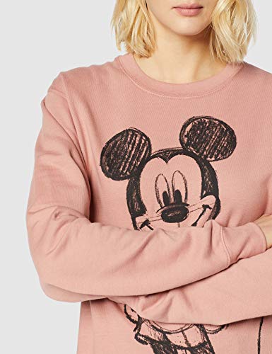 Disney Mickey Forward Sketch Sudadera, Rosa (Dusty Pink Ltpk), 38 (Talla del Fabricante: Small) para Mujer