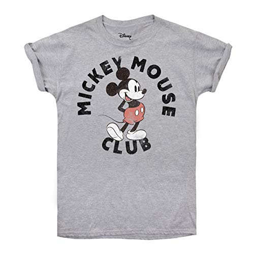 Disney Mickey Mouse Club Camiseta, Gris (Sport Grey SPO), M para Mujer