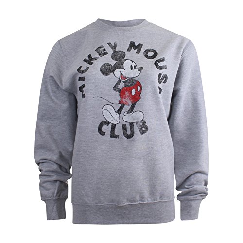 Disney Mickey Mouse Club Sudadera, Gris (Sport Grey), S para Mujer