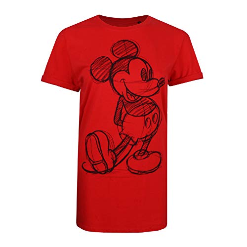 Disney Mickey Sketch Sudadera, Rojo (Red Red), 38 (Talla del Fabricante: Small) para Mujer