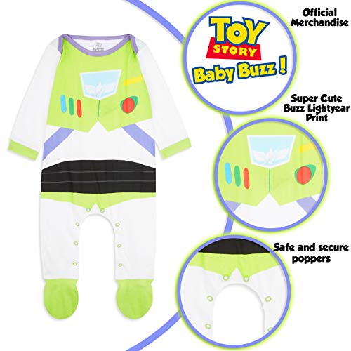 Disney Toy Story Ropa Bebe Niño, Pijama Bebe de Buzz Lightyear, Body Bebe 100% Algodon, Pijama Entero Niño, Regalos para Bebes Niño 0-18 Meses (Multi, 12-18 Meses)