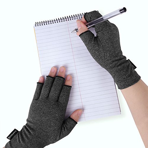 DISUPPO Guantes Compresión Anti-Artritis Hombres Mujeres Ofrecen Calor y Compresión para Ayudar a Aumentar la Circulación Reduciendo el Dolor y Promover la Sanación(Gris, S)