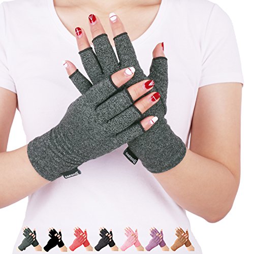 DISUPPO Guantes Compresión Anti-Artritis Hombres Mujeres Ofrecen Calor y Compresión para Ayudar a Aumentar la Circulación Reduciendo el Dolor y Promover la Sanación(Gris, S)