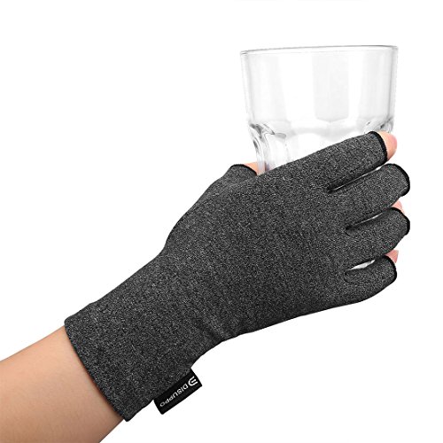 DISUPPO Guantes Compresión Anti-Artritis Hombres Mujeres Ofrecen Calor y Compresión para Ayudar a Aumentar la Circulación Reduciendo el Dolor y Promover la Sanación(Gris, S)