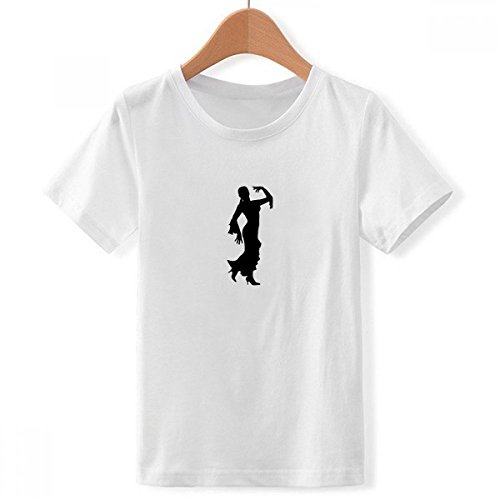 DIYthinker Danza Popular Bailarina Performance de Cuello Redondo Camiseta para Chico Multicolor Pequeña