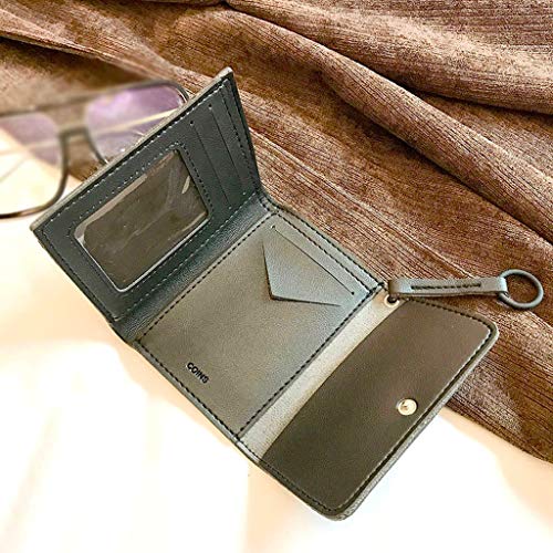 DKNBI Monedero pequeño de Dinero Mujer Monedero sólido Informal Moda Femenina Corta Mini Todos los Partidos Los Estudiantes Coreanos aman Monedero pequeño