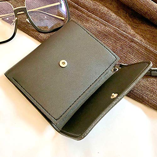 DKNBI Monedero pequeño de Dinero Mujer Monedero sólido Informal Moda Femenina Corta Mini Todos los Partidos Los Estudiantes Coreanos aman Monedero pequeño