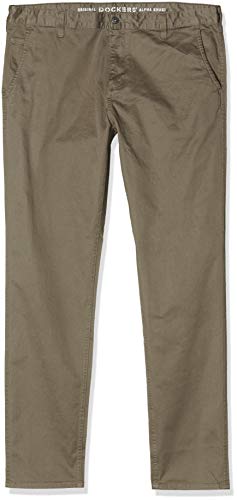 Dockers Alpha Original Khaki Slim-Stretch Twill Pantalones, Marrón (Dark Pebble 0433), 32W / 32L para Hombre